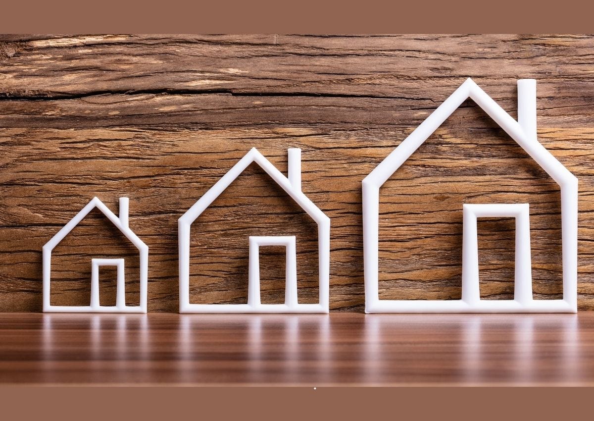 picture of an outline of 3 houses