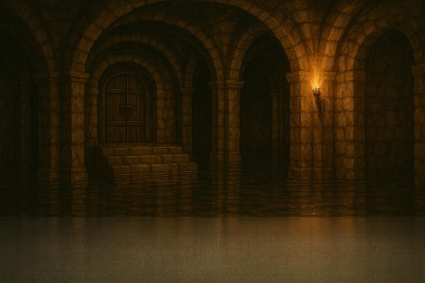 create a picture of the submerged chamber in the Durst mansion
