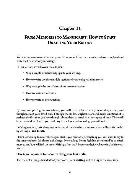 Images from the book - I Want to Say a Few Words: How to Craft a Heartfelt Eulogy for a Loved One’s Funeral