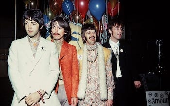 Mischief makers: The Beatles in their pomp Credit: Rue des Archives