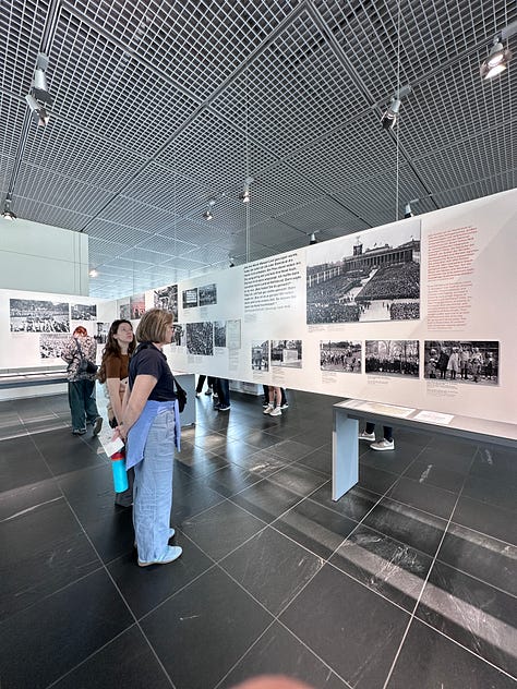 Both the open air portion and inside portion of the museum provided an extremely detailed timeline of Hitler's coming to power and an overwhelming amount of facts on the terrors that were executed under the regime. 
