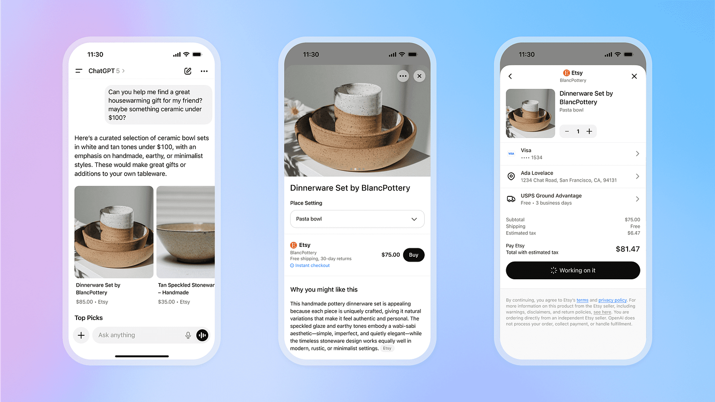 Etsy pops 16% as OpenAI announces ChatGPT Instant Checkout for the shopping  site