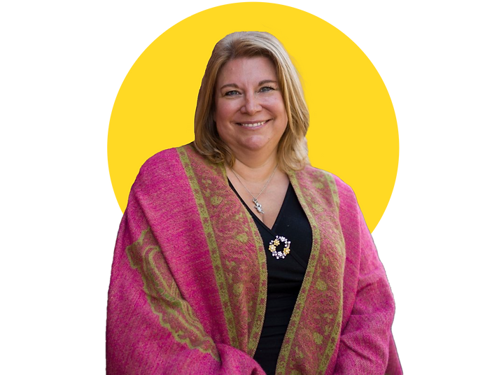 Heather Anstey-Myers Hero standing with yellow background