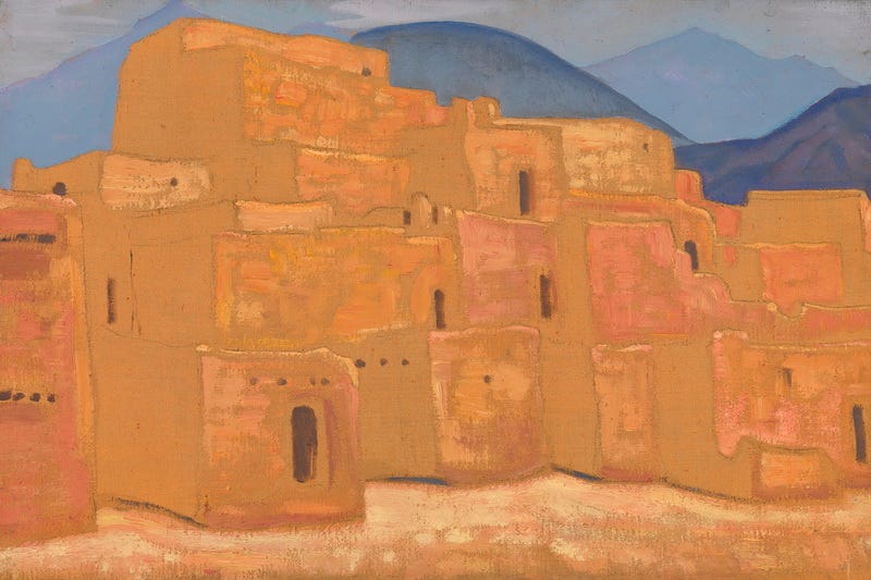Nicolas Roerich — Taos Pueblo, New Mexico (1921)