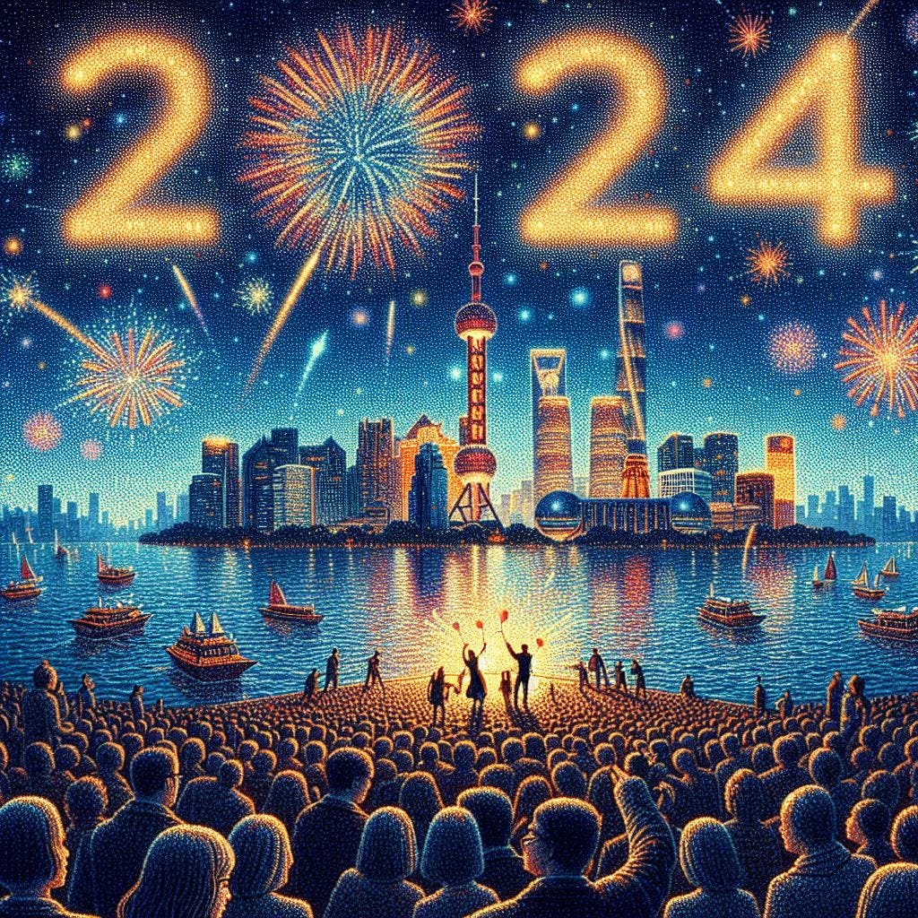 2024, pointillism. Image by Bing.