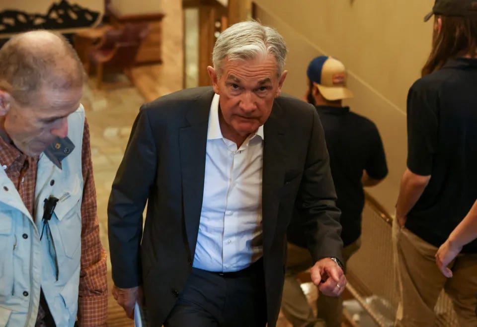 FILE PHOTO: Jerome Powell, chair of the Federal Reserve walks in Teton National Park where financial leaders from around the world gathered for the Jackson Hole Economic Symposium outside Jackson, Wyoming, U.S., August 26, 2022. REUTERS/Jim Urquhart FILE PHOTO: Jerome Powell, chair of the Federal Reserve walks in Teton National Park where financial leaders from around the world gathered for the Jackson Hole Economic Symposium outside Jackson, Wyoming, U.S., August 26, 2022. REUTERS/Jim Urquhart