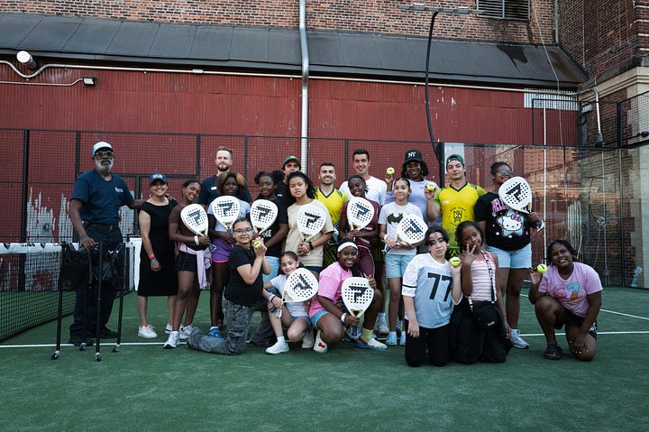 PPL youth community clinic at Mink Padel in Harlem