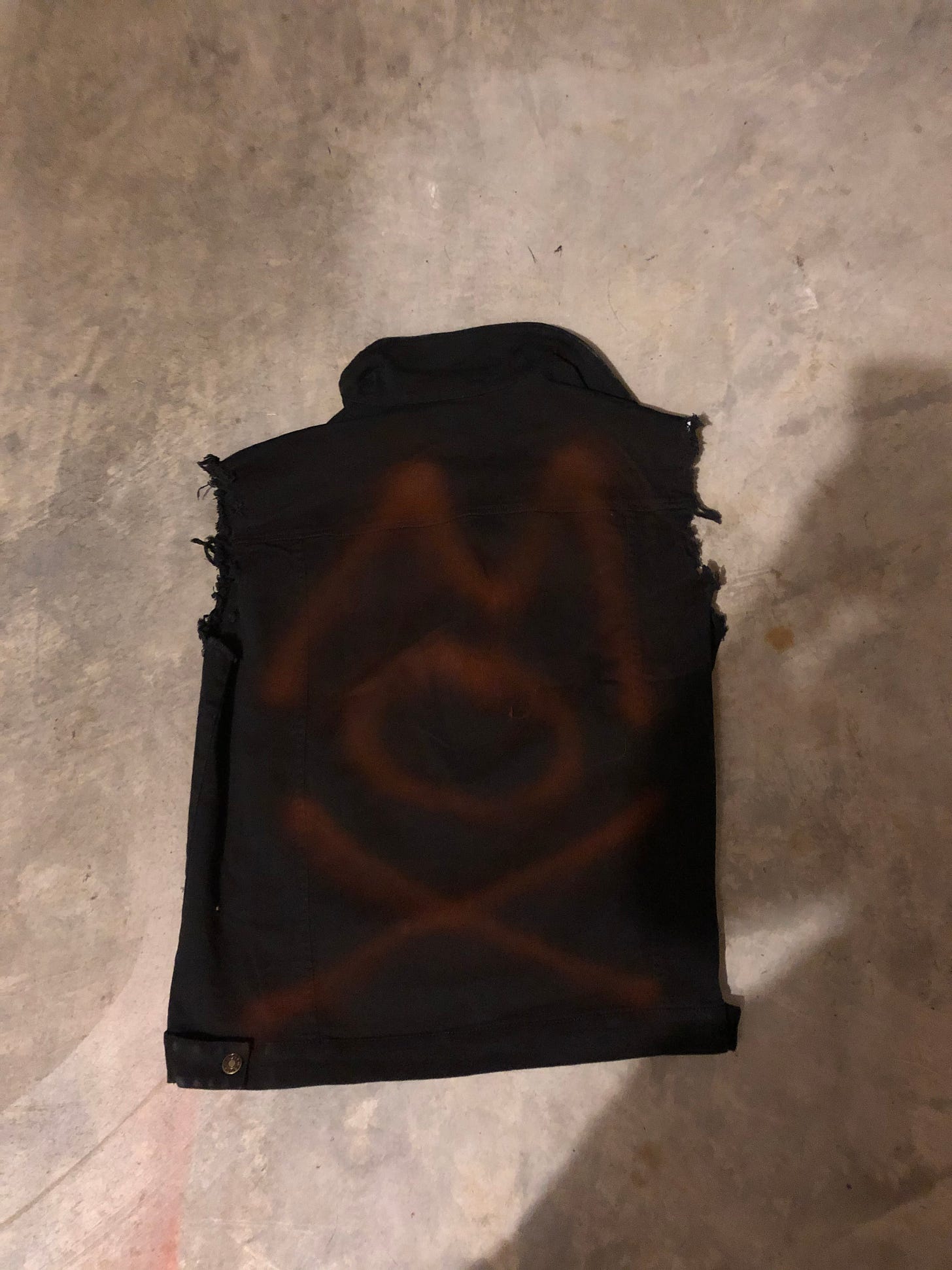 Mox spray painted black denim vest