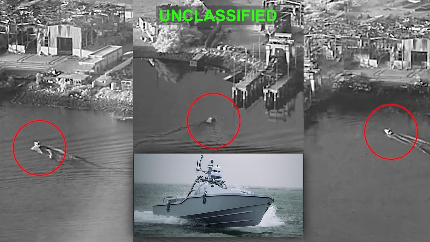 The U.S. used kamikaze drones boats for the first time in combat. The U.S. used kamikaze drones boats for the first time in combat.