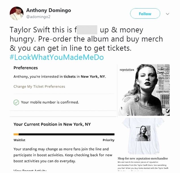 A pissed off Taylor Swift fan