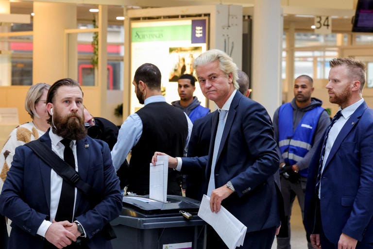 Party for Freedom leader Geert Wilders casts his vote (Reuters)