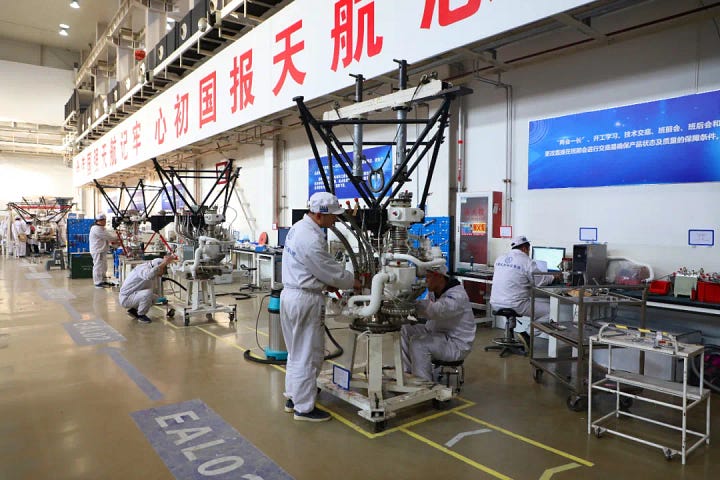 Parts of various YF-75 engines during production.