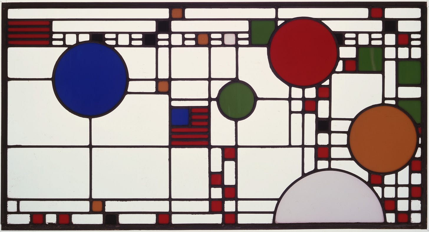 Frank Lloyd Wright. Clerestory windows from the Avery Coonley Playhouse, Riverside, IL. 1912 | MoMA Frank Lloyd Wright. Clerestory windows from the Avery Coonley Playhouse, Riverside, IL. 1912 | MoMA