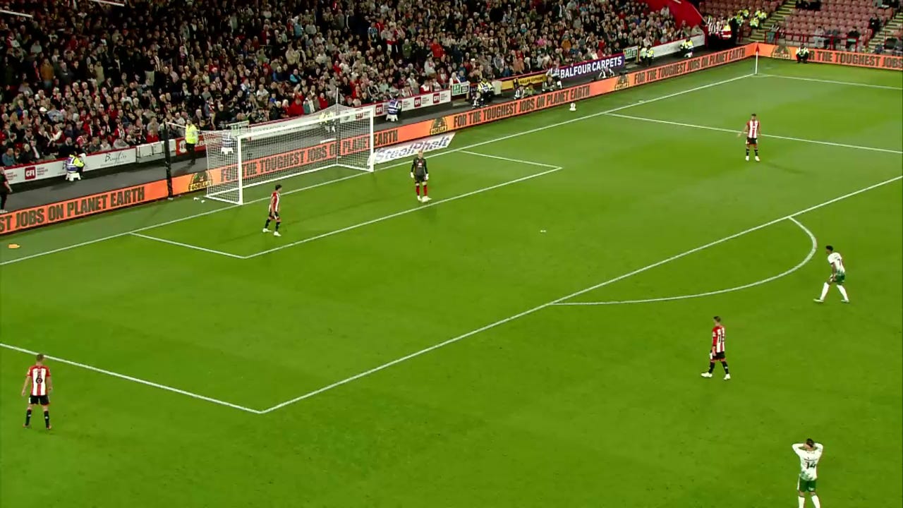 A football game with a goalie and a goalie in the middle

Description automatically generated