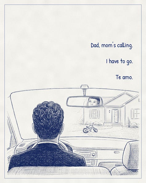 Blue-ink illustration ending on the stat card: the standard custody order gives one parent about 20% of the year.