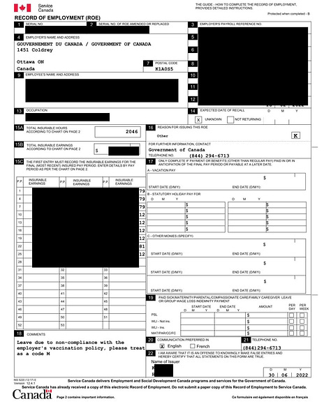 Hundreds of ROEs for public servants placed on Administrative LWOP are all signed by the same person - Krista Hastie