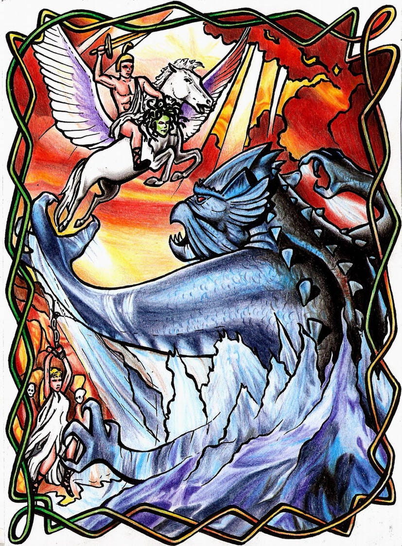 Depiction of the clash of Titans Depiction of the clash of Titans