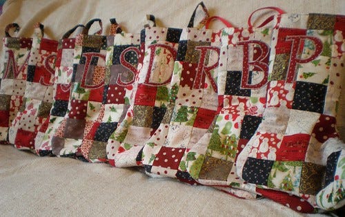 Patchwork Christmas Stockings Patchwork Christmas Stockings