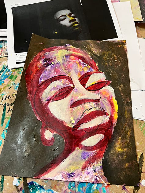 Portraits of Abstract Women, Acrylic Painting