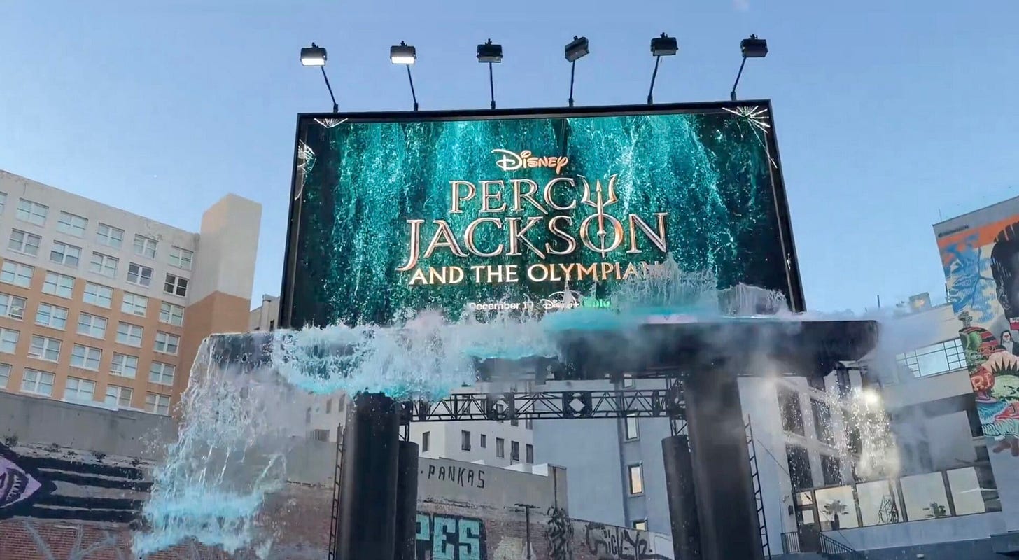 Water-filled movie billboard makes a splash for Percy Jackson | Famous Campaigns Water-filled movie billboard makes a splash for Percy Jackson | Famous Campaigns