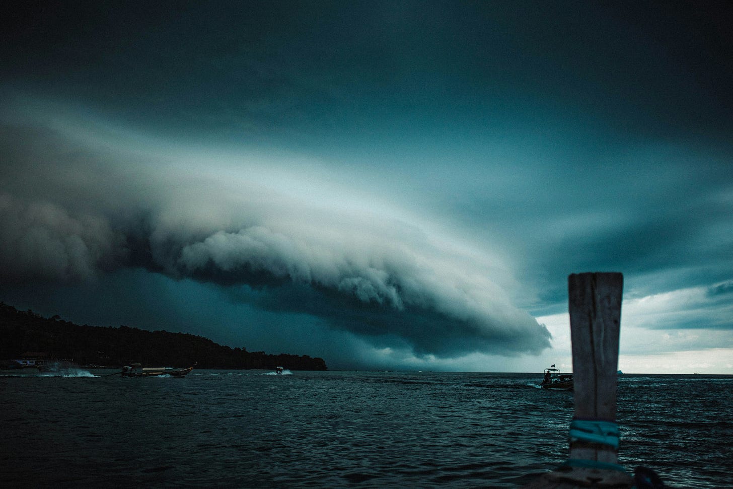 photo of a storm over coastal waters, Belize