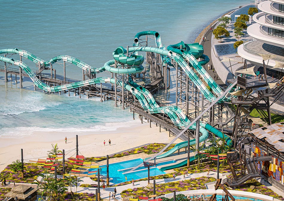 Meryal water park in Qatar water coaster