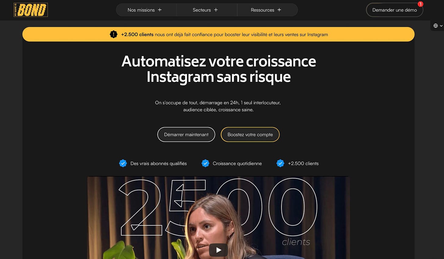 Nouveau site internet My name is Bond