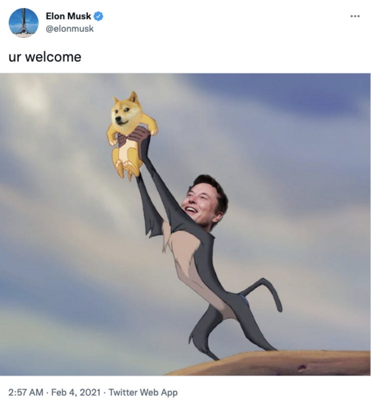 Elon has been unwavering in his support of Doge for over a year