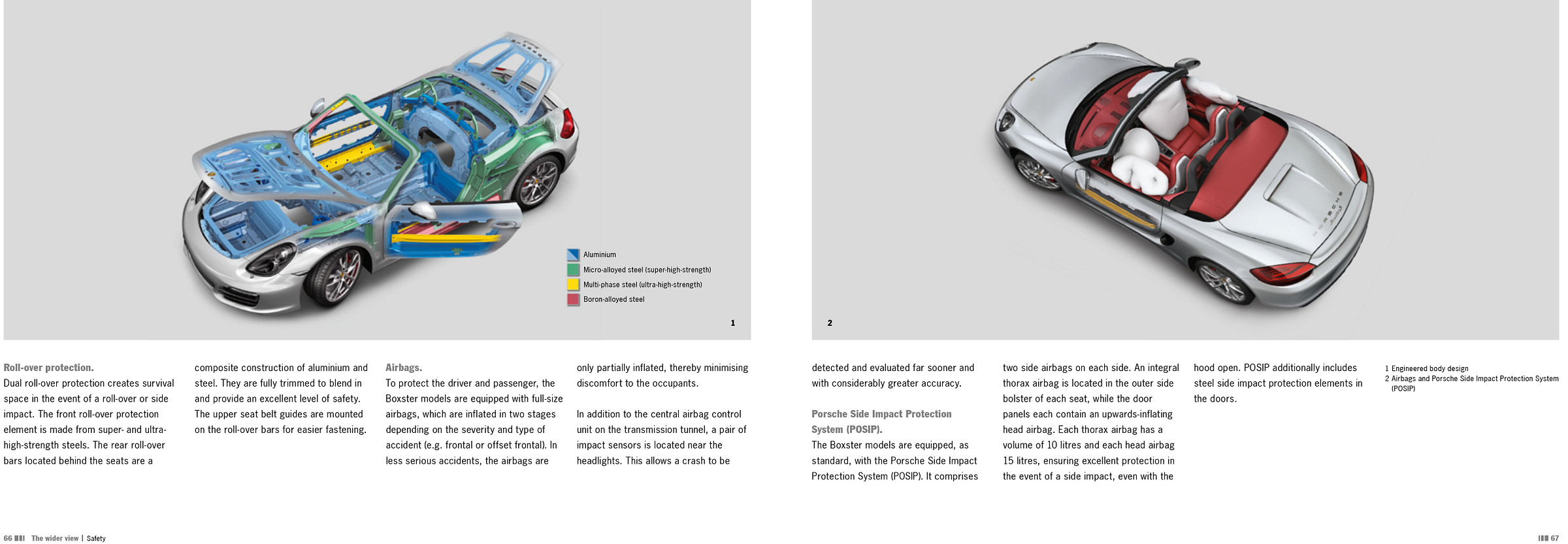 Porsche Boxster 981 2015 brochure structure safety