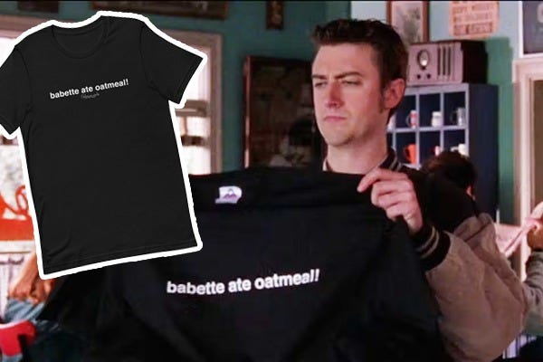 babette ate oatmeal tee Kirk Gilmore Girls | rmrk*st | Remarkist Magazine babette ate oatmeal tee Kirk Gilmore Girls | rmrk*st | Remarkist Magazine