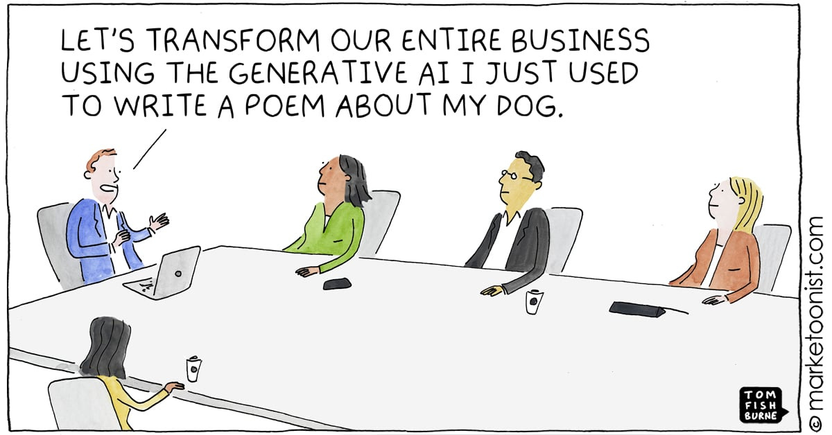 Generative AI Adoption cartoon - Marketoonist | Tom Fishburne