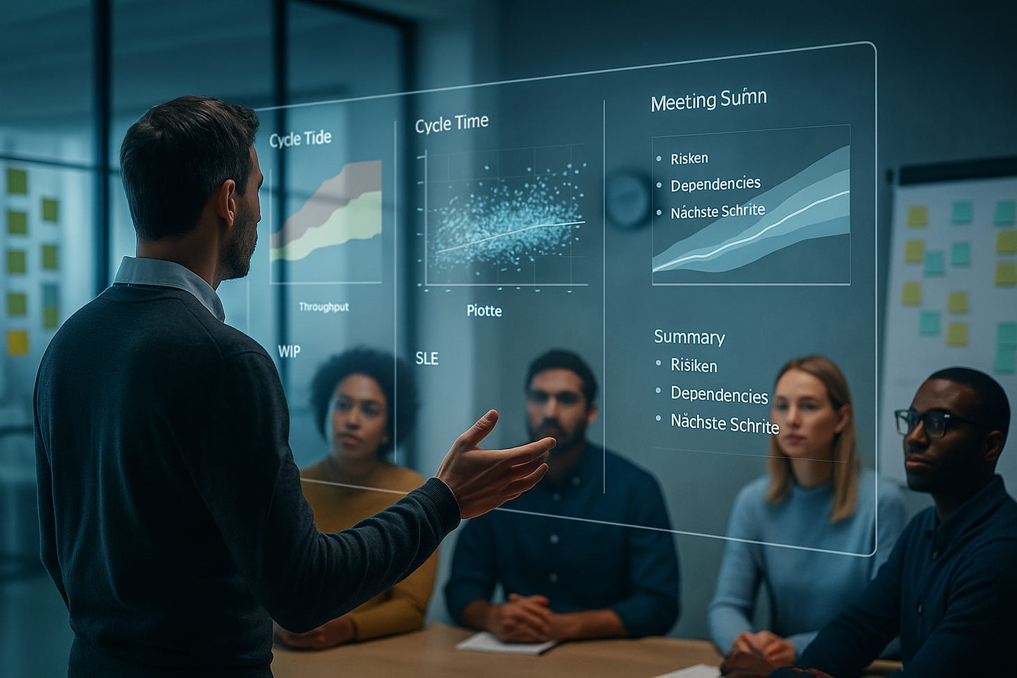 Wie KI die Arbeit von Scrum-Mastern verändert: konkrete Einsatzfelder, Risiken, Governance und warum echte Führung & Coaching unersetzbar bleiben.
