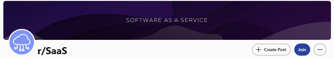 Banner of the r/SaaS subreddit on Reddit, a community for software-as-a-service founders.
