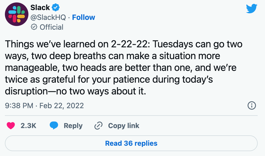 Slack public relations crisis example
