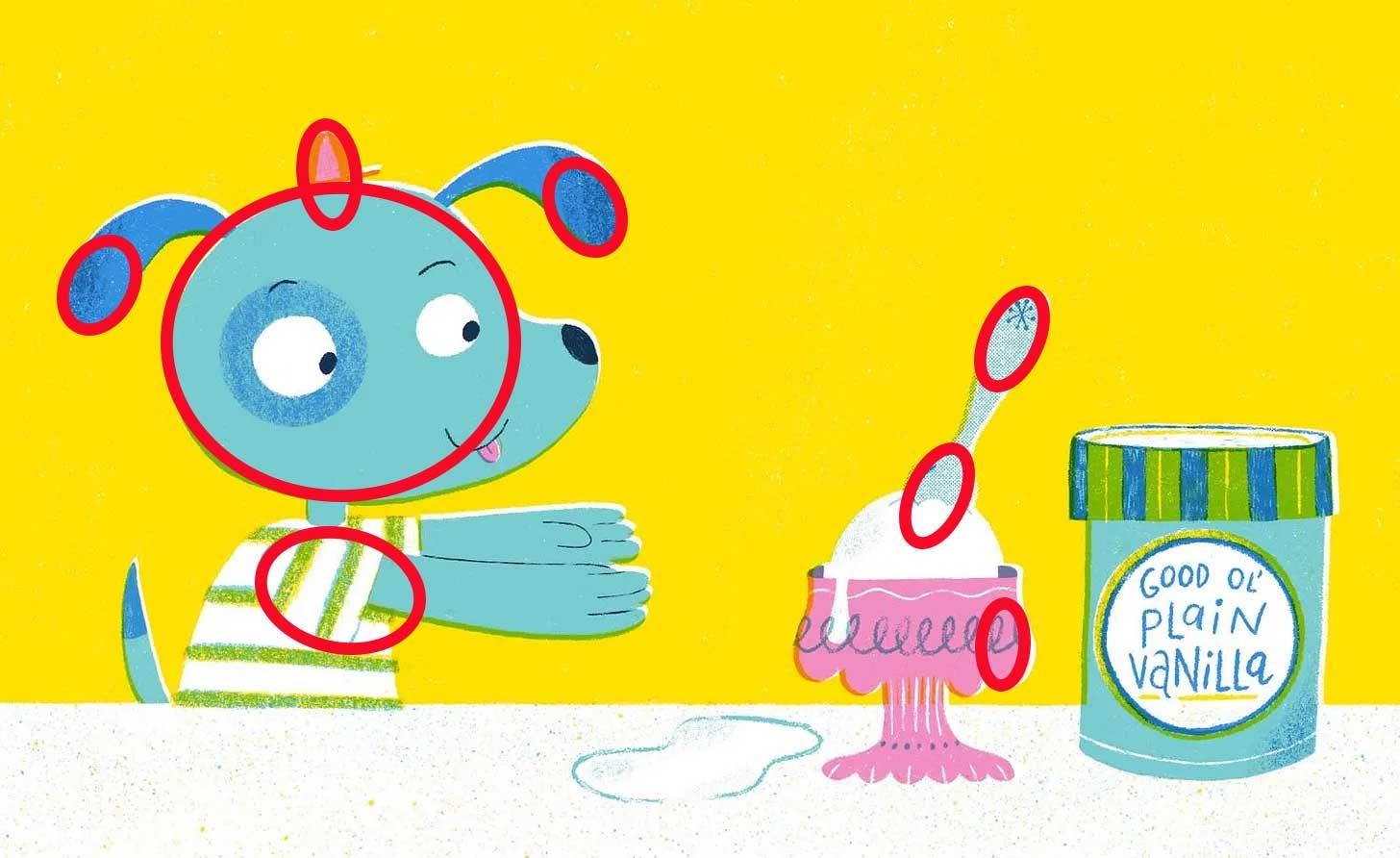 Katie Turner illustration Vanilla Bean ellipse guides