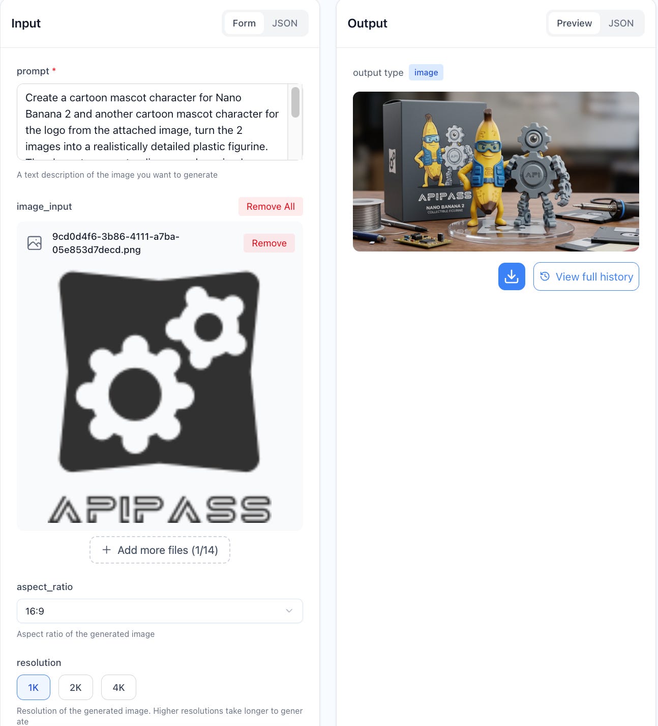 Nano Banana 2 API Playground on apipass.dev