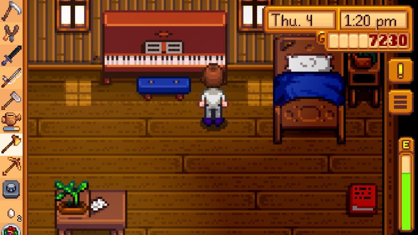 Today I learned that Elliott's piano is actually playable when you press  the keys! It can only play 4 notes, but still, this is so cool! : r/ StardewValley