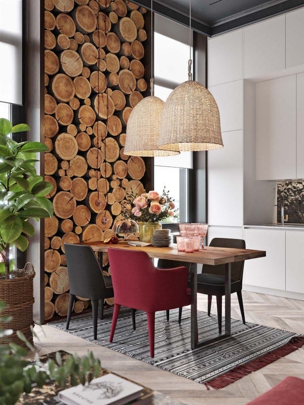 Wall decor made of wooden cuts