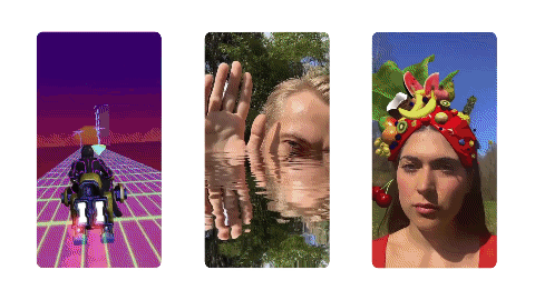 Gif of Facebook Spark AR examples.
