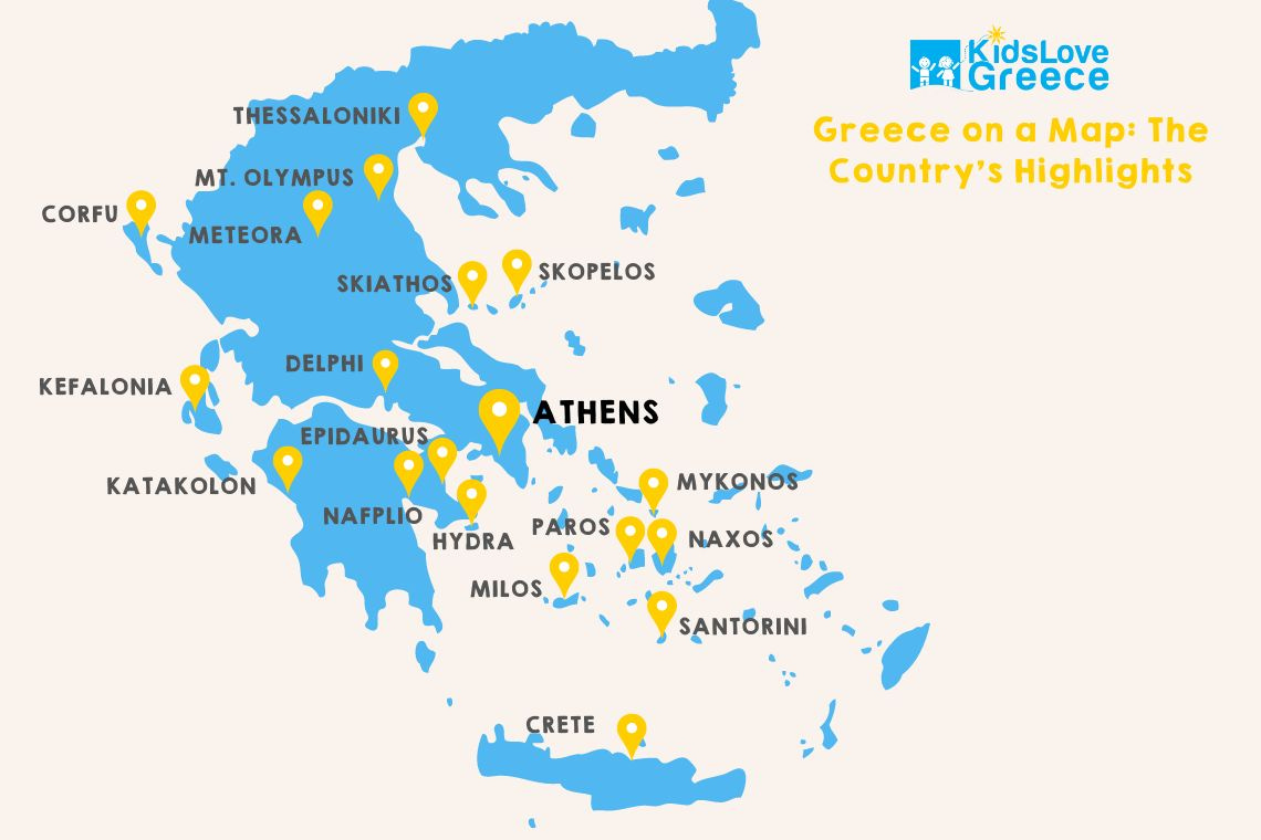 Greece on a Map: Pinpointing the Best Places of the Ultimate ... Greece on a Map: Pinpointing the Best Places of the Ultimate ...