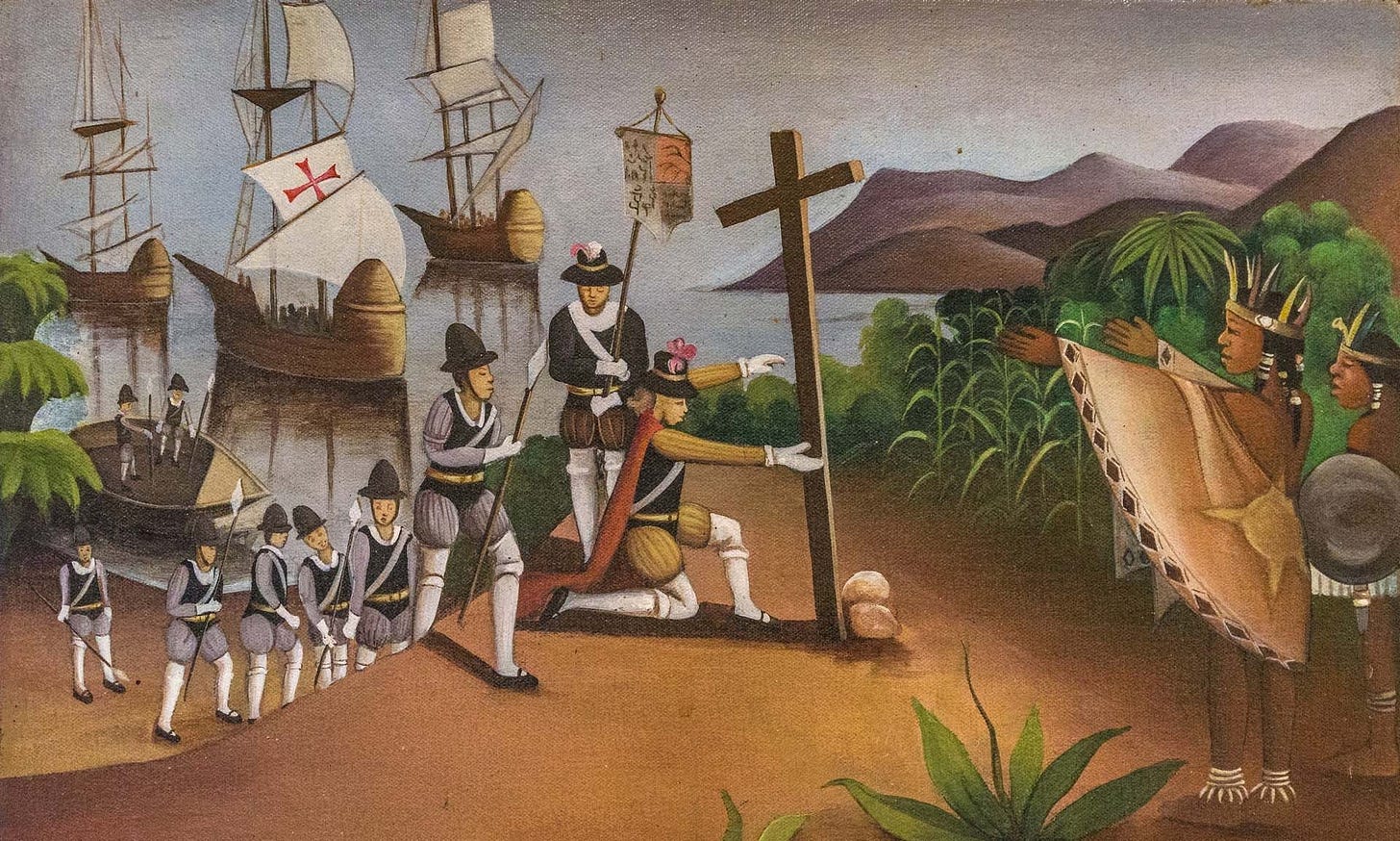 Guacanagarix recibe a los españoless