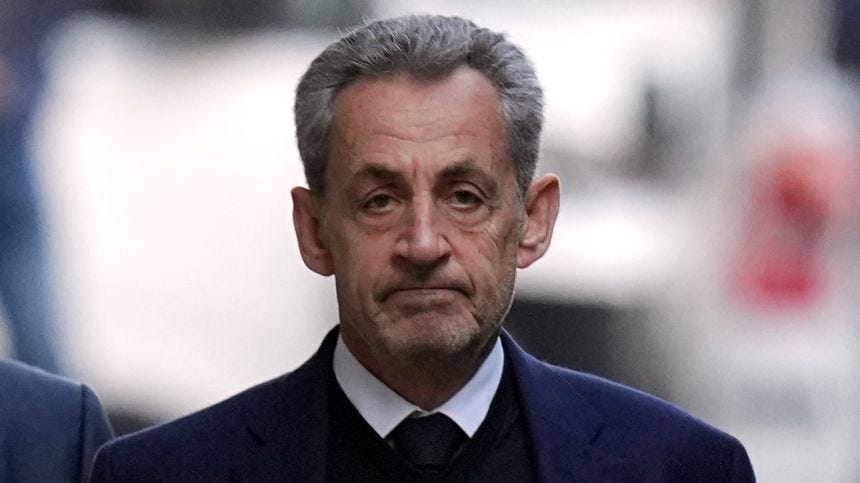 Former French President Nicolas Sarkozy leaves his home Tuesday, Oct. 21, 2025 in Paris as he heads to prison to serve time for a criminal conspiracy to finance his 2007 election campaign with funds from Libya. (AP Photo/Thibault Camus) Former French President Nicolas Sarkozy leaves his home Tuesday, Oct. 21, 2025 in Paris as he heads to prison to serve time for a criminal conspiracy to finance his 2007 election campaign with funds from Libya. (AP Photo/Thibault Camus)