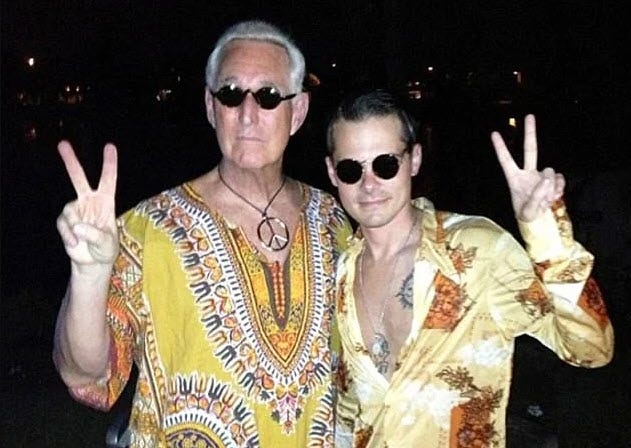 roger stone peace signing with aids andrew miller 2019 roger stone peace signing with aids andrew miller 2019