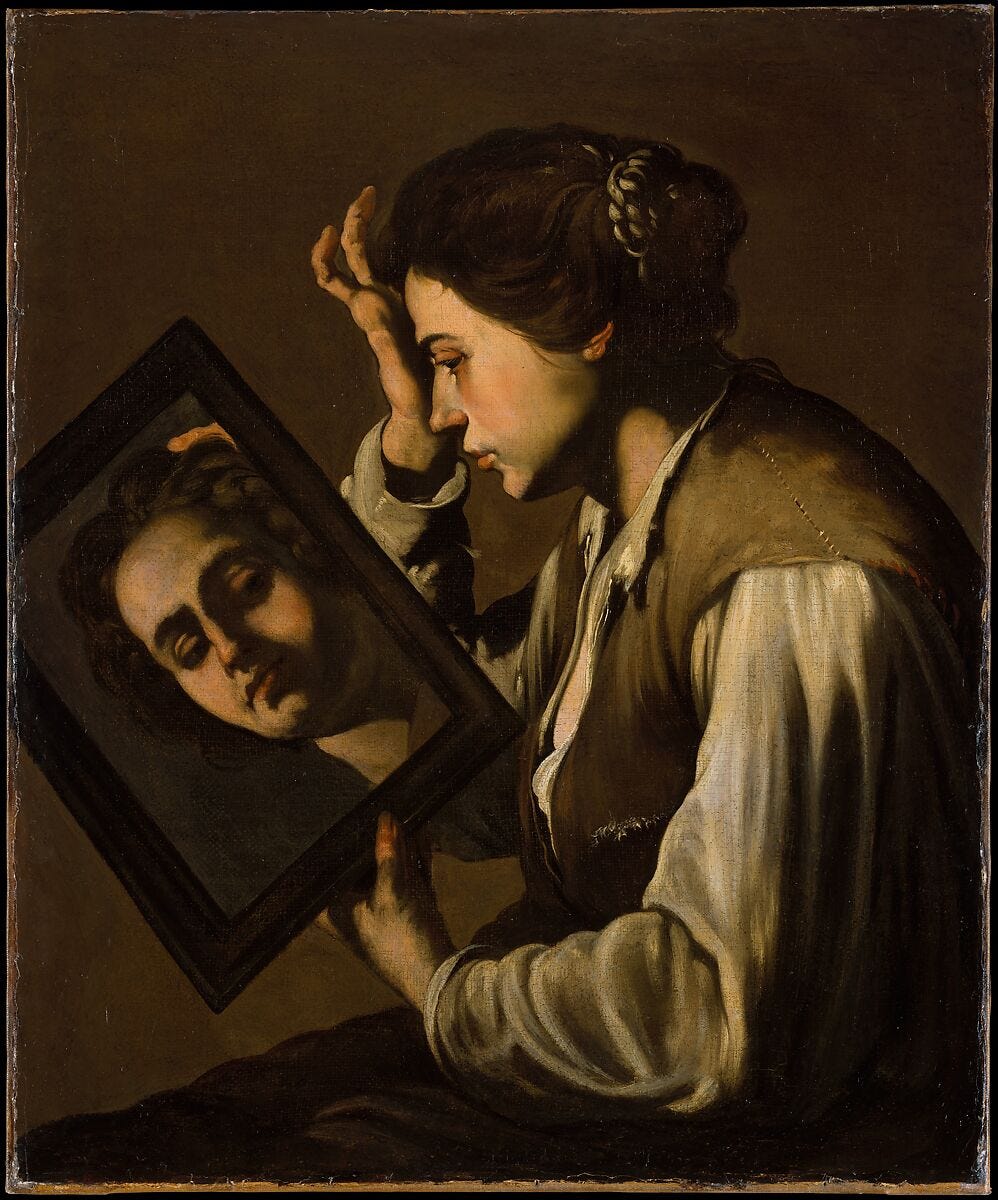 The Sense of Sight, Master of the Annunciation to the Shepherds (Italian, active Naples, ca. 1620–40), Oil on canvas