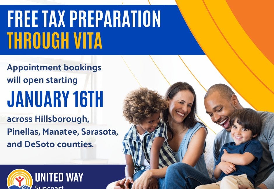 United Way Suncoast and Step Up Suncoast Partner to Offer Free Tax Preparation Services