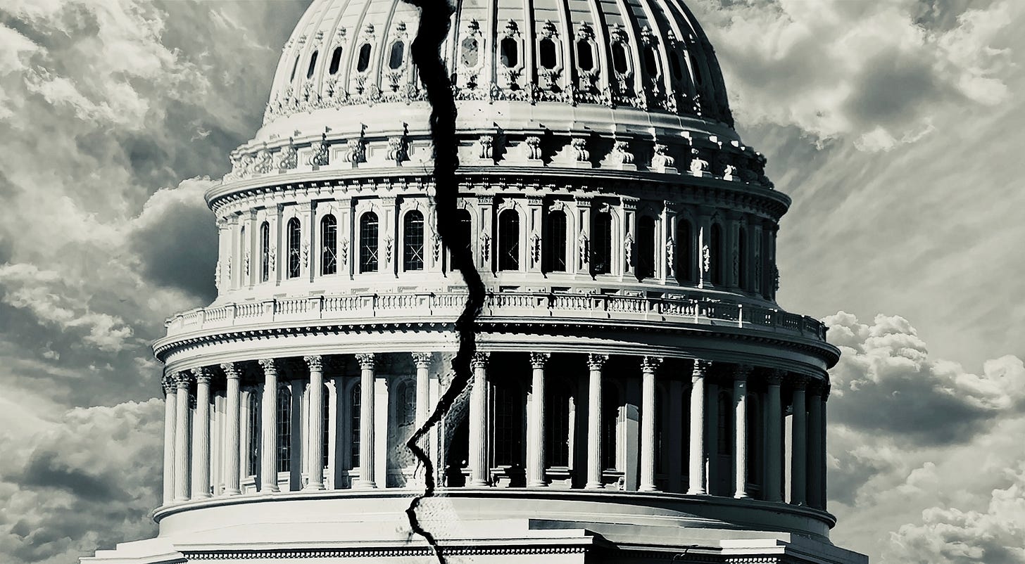 Image of Capitol Dome with large crack