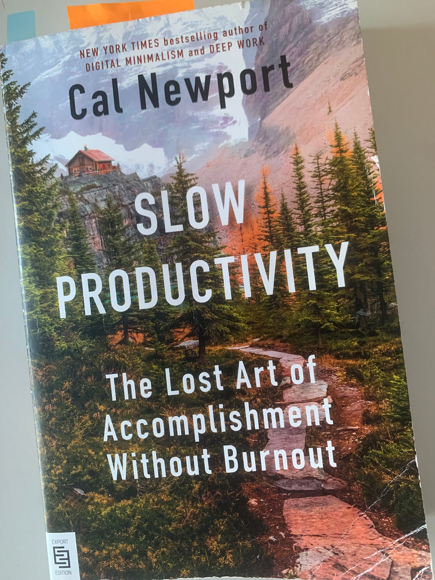 image of the cover of Cal Newport's newest book Slow Productivity