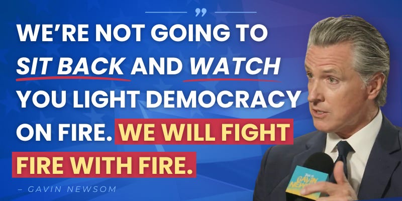 We're not going to sit back and watch you light democracy on fire