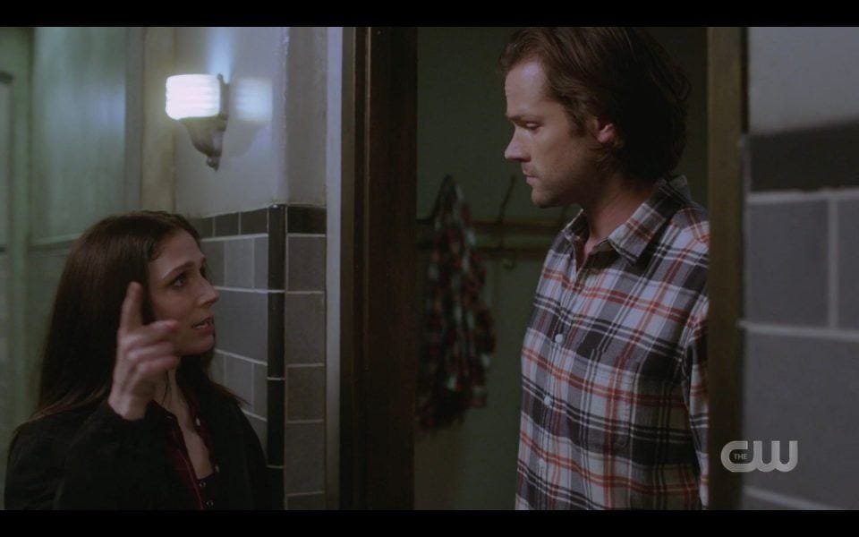 Eileen asks Sam Winchester to come help her with Chuck Eileen asks Sam Winchester to come help her with Chuck