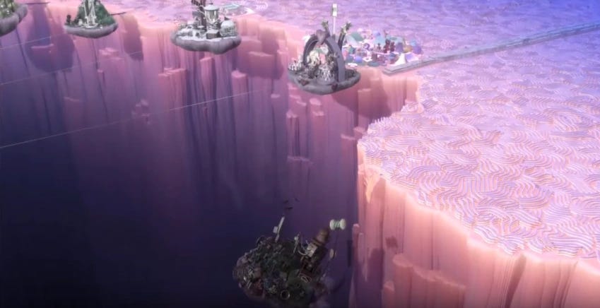 cliff over abyss where memories are dumped